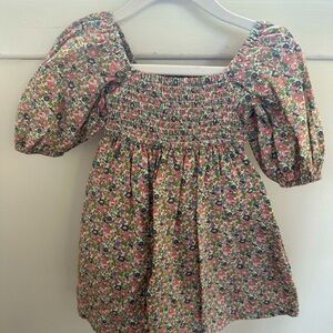 Floral Smocked Dress with Puff Sleeves